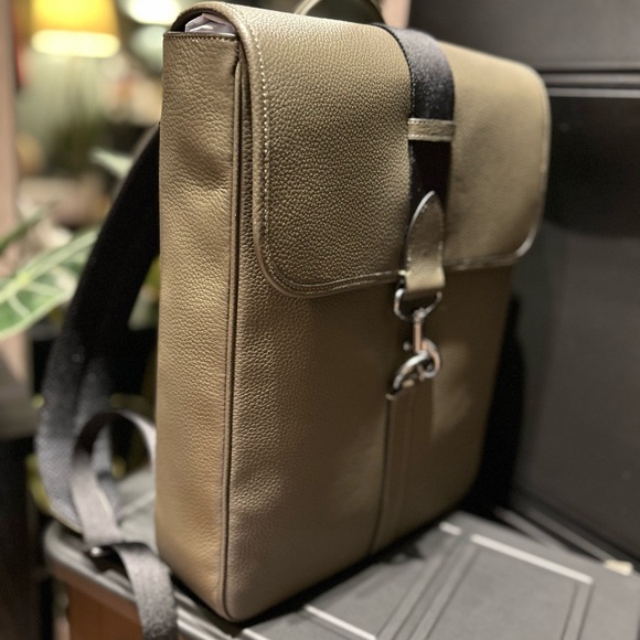 COACH BLAINE ARMY GREEN PEBBLED LEATHER BACKPACK MENS | FAST SHIPPING | NWT $598 - Picture 7 of 7